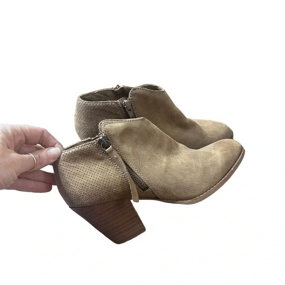 POP Balboa Booties size 8 ankle booties brown side zip - Picture 1 of 9